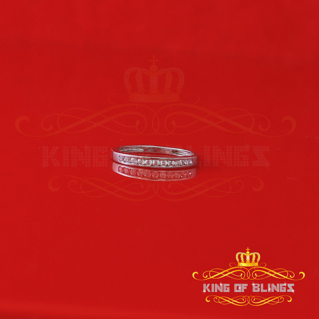 King Of Bling's2.00ct Cubic Zirconia Sterling White Silver Round Engagement Womens Ring Size 7