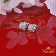 King Of Bling's 0.05ct Real Diamond 925 Sterling Silver White For Men's & Women's Round Earring KING OF BLINGS