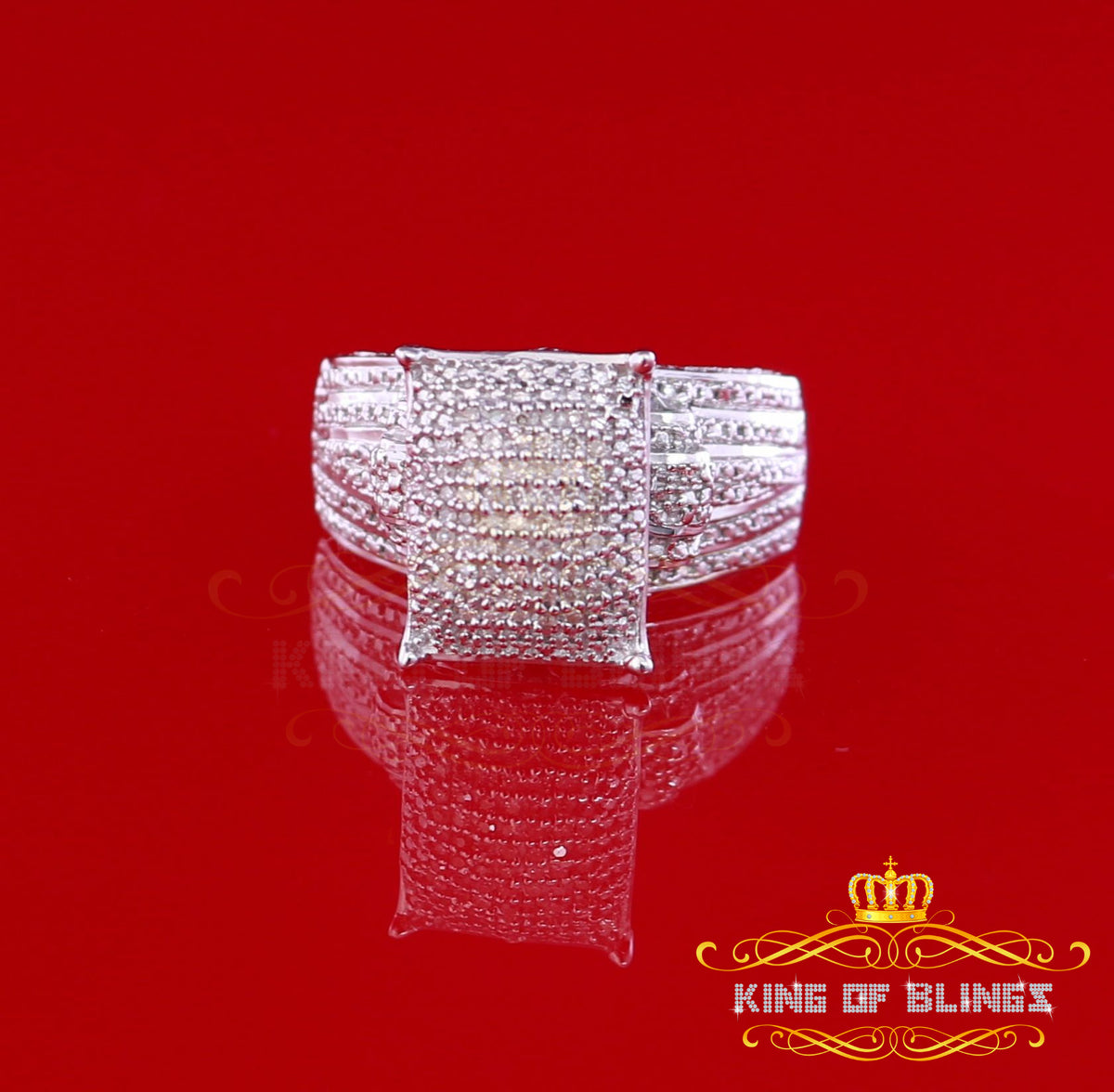 King Of Bling's 0.20 CT Real Diamond 925 Sterling Silver White Cinderella Womens Ring Size 7 KING OF BLINGS