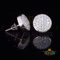 King of Blings- Aretes Para Hombre 925 White Silver 1.48ct Cubic Zirconia Round Women's Earring KING OF BLINGS