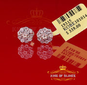 King Of Bling's 0.15ct Diamond 925 Sterling Silver stud Yellow Floral Earrings For Men / Women KING OF BLINGS