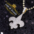 Promise Yellow Sterling Silver Fleur de Lis Pendant with7.04ct Cubic Zirconia KING OF BLINGS