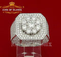 925 White Square Sterling Silver Cubic Zirconia 8.50ct Men's Ring Size 9 KING OF BLINGS