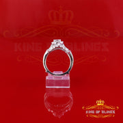 King Of Blings Solitaire Enhancer Guard Wrap Ring Insert 1.66ct Moissanite 925 White Silver King of Blings