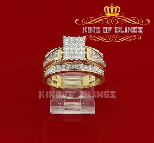 King Of Bling's 925 Sterling Yellow Silver Square 2.12CT Cubic Zirconia Womens Ring Size 7
