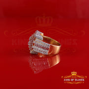 King of Bling's Men's 925 Silver Yellow 5.00ct VVS 'D' Moissanite Stone Square Rings Size 10 King of Blings