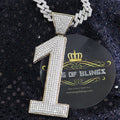 Beautiful Yellow 925 Silver Numeric Number 1 Pendant with 26.78ct Cubic Zirconia KING OF BLINGS