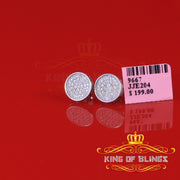 King of Bling's 0.78ct Cubic Zirconia 925 White Silver Women's & Men's Hip Hop Round Earrings KING OF BLINGS