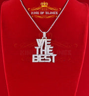 King Of Bling's 925 Sterling Silver White We The Best Letter Pendant with 6.61ct Cubic Zirconia KING OF BLINGS