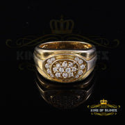 King Of Bling's Oval 1.10ct Cubic Zirconia 925 Yellow Silver Men's Style Ring Size 10.5 KING OF BLINGS