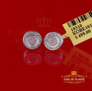King Of Bling's 0.15ct Diamond 925 Sterling Silver stud White For Men / Women Round Earrings KING OF BLINGS
