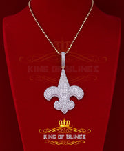 Promise Yellow Sterling Silver Fleur de Lis Pendant with 9.66ct Cubic Zirconia KING OF BLINGS