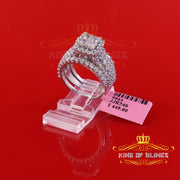 King Of Bling's6.56ct Cubic Zirconia White Sterling Silver Square Engagement Womens Ring Size 8 KING OF BLINGS