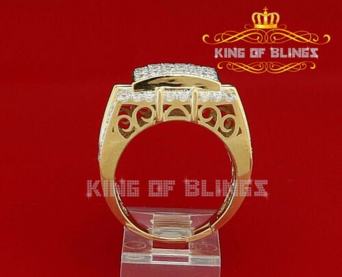 King Of Bling's 5.30ct Cubic Zirconia Yellow Hip Hop Square Men's Adjustable Ring From SZ 8 to 10 KING OF BLINGS