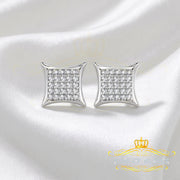 King Of Bling's 925 Sterling Silver 0.15ct Small Diamond For Women's & Men's White Kite Earring KING OF BLINGS