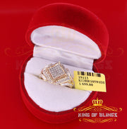 King Of Bling's 0.66 CT Real Diamond Womens Sterling Silver Yellow Ring Size 7 Square shape KING OF BLINGS