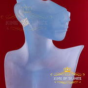 King of Blings- 925 White Sterling Silver 0.96ct Cubic Zirconia Women's & Men's Square Earrings KING OF BLINGS