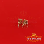 King of Blings-0.05ct Diamond For Yellow 925 Sterling Silver Men's & Women's Square Earrings KING OF BLINGS