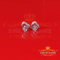 King of Bling's Men's/Womens 925 Silver White 1.00ct VVS 'D' Moissanite 3D Heart Stud Earrings KING OF BLINGS