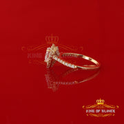 King Of Blings  10K Yellow Gold 1.50CT 'VVS' 'FL' D clr Pear Cut Moissonite Womens Ring Size 7 KING OF BLINGS