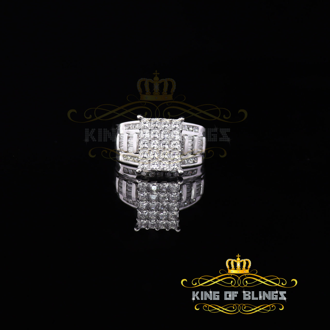 King Of Bling's925 Sterling White Silver Cinderella 1.10ct Cubic Zirconia Women's Ring Size 6.5