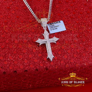 King Of Bling's Shiny 2.0ct VVS D Moissanite White Silver Charm Cross Pendant Men's & Women's KING OF BLINGS
