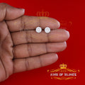 King of Blings- White 0.74ct Sterling Silver 925 Cubic Zirconia Women's Hip Hop Flower Earrings KING OF BLINGS