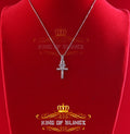 King Of Bling Sterling Silver Pendant White Mens ANKH with 1.98ct Cubic Zirconia KING OF BLINGS