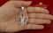 Beautiful Fleur de Lis Shape White Sterling Silver Pendant 3.20ct Cubic Zirconia KING OF BLINGS