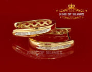 King of Blings-0.33ct Diamond 925 Sterling Silver Yellow Hoop Stud Earrings For Men's / Women's KING OF BLINGS