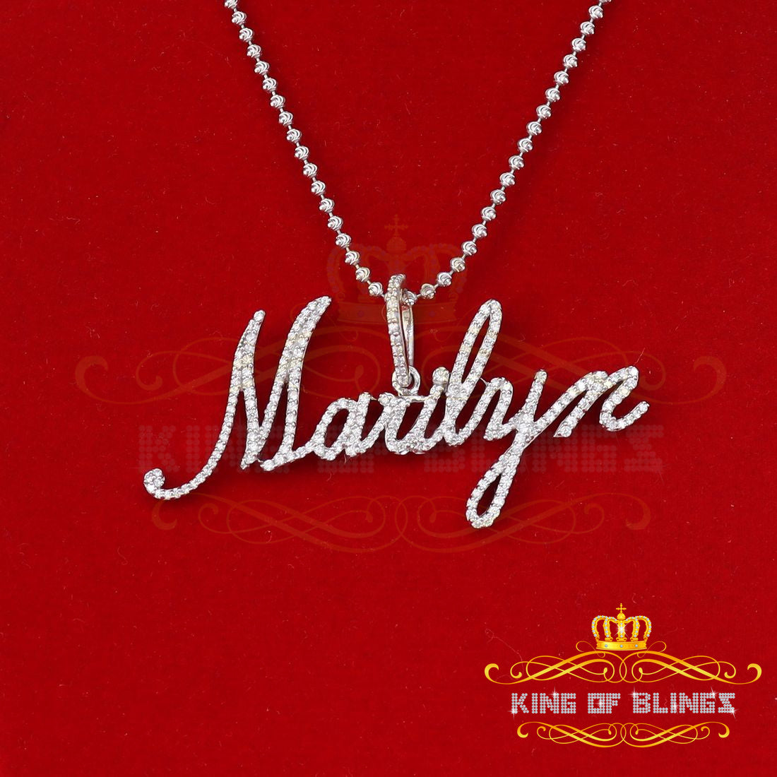 Create Your Own Custom Design in 925 Sterling Silver 2.50inch "MARILYN" Necklace with Cubic Zirconia KING OF BLINGS
