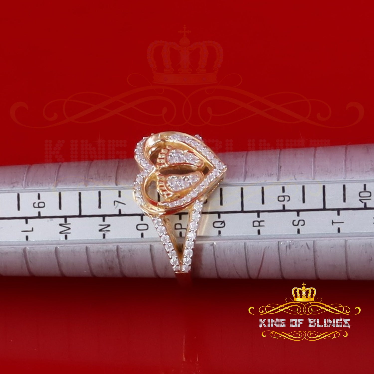 King of Bling's 1.00ct Women Moissanite Mom Yellow Heart Child feet VVS D 925 Silver RingSz 8 King of Blings