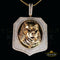 King Of Bling's 10k Yellow Gold Finish Lab Created Diamond Silver men's Pendant KING OF BLINGS