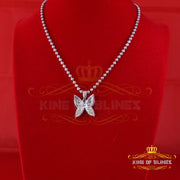 King Of Bling's Men's/Womens 925 Silver White 1.50ct VVS 'D' Moissanite Butterfly Pendant KING OF BLINGS