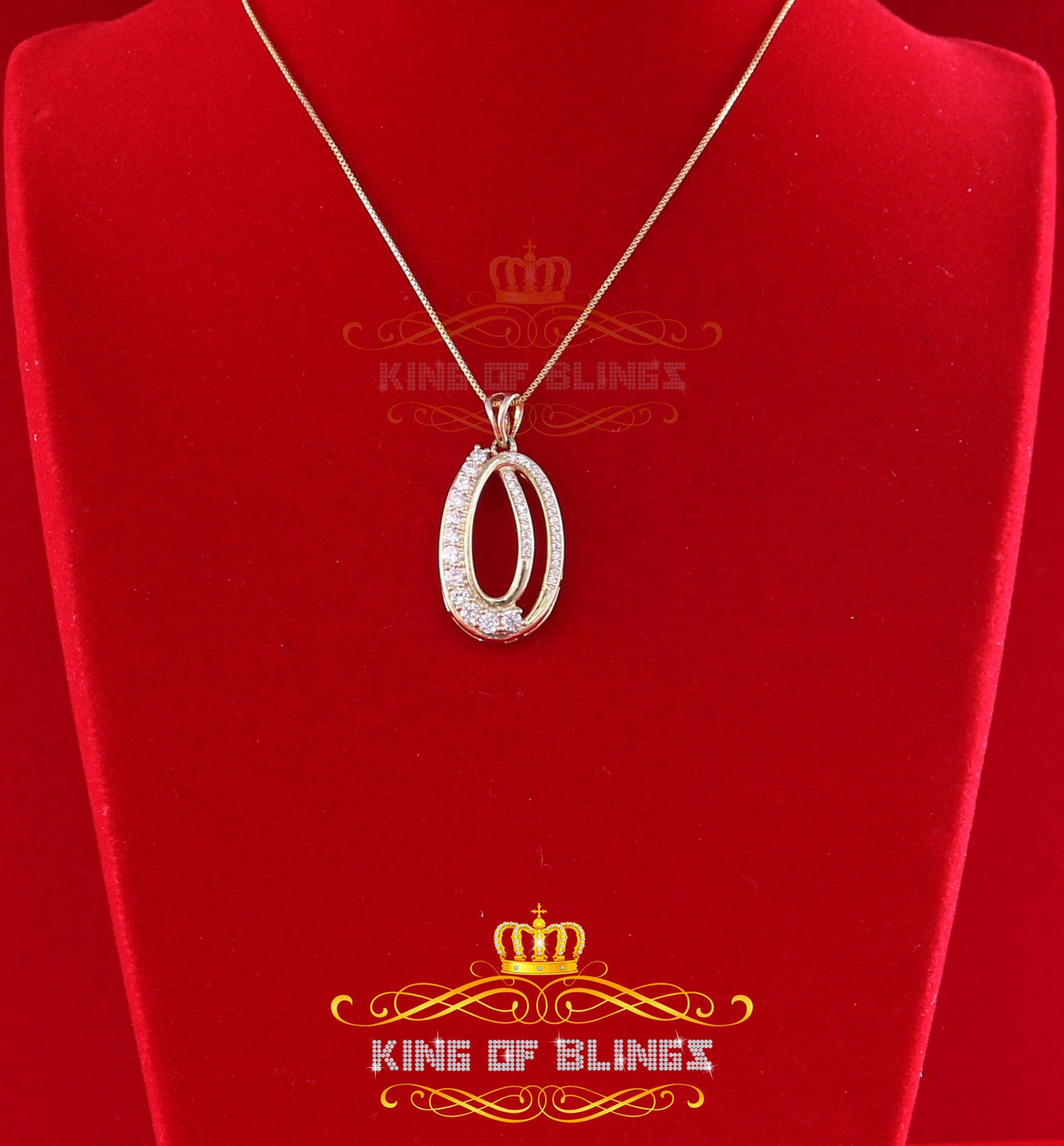 King Of Bling's King of Bling's Yellow 925 Sterling Silver Fancy Pendant 1.32ct Cubic Zirconia