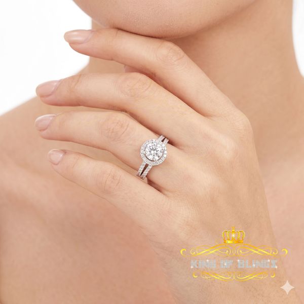 King Of Bling's3.59ct Cubic Zirconia White 925 Sterling Silver Women Bridal Ring Size 7 KING OF BLINGS
