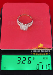 King Of Bling's 0.50 CT Real Diamond 925 Sterling Yellow Silver Shine Womens Round Ring Size 7 KING OF BLINGS