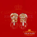 King of Bling's 0.94ct Cubic Zirconia 925 Yellow Silver Women's & Men's Hip Hop Square Earrings KING OF BLINGS