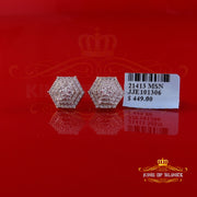 King  of Bling's Yellow Hexogonal Stud Earrings 1.0ct VVS 'D' Moissanite 925 Silver Men's/Womens KING OF BLINGS