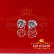 King Of Bling's 0.25ct Diamond 925 Sterling Silver White For Men & Women Stud Round Earrings KING OF BLINGS