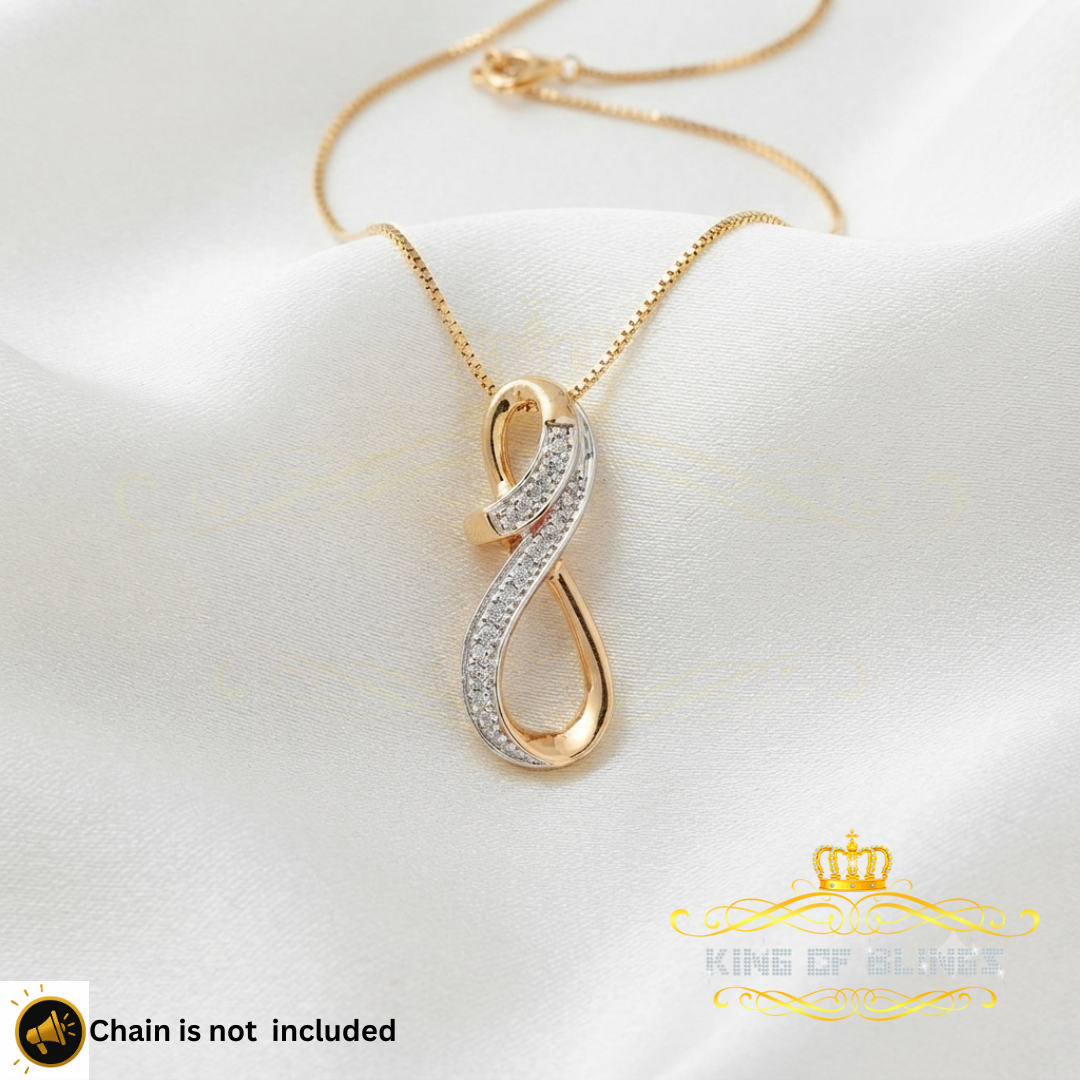King Of Bling's Real 0.10ct Diamond 925 Sterling Silver Fashion Charm Necklace Yellow Pendant KING OF BLINGS