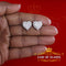 King of Blings- Aretes Para Hombre 925 White Silver 2.68ct Cubic Zirconia Heart Women's Earring KING OF BLINGS