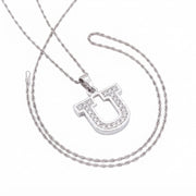 King Of Bling's Attractive Sterling SilverAll Alphabet Letter White Pendant with Cubic Zirconia KING OF BLINGS