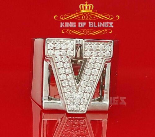 Cubic Zirconia 925 Sterling White Silver Alphabets A to Z Women's Ring Size 8 KING OF BLINGS