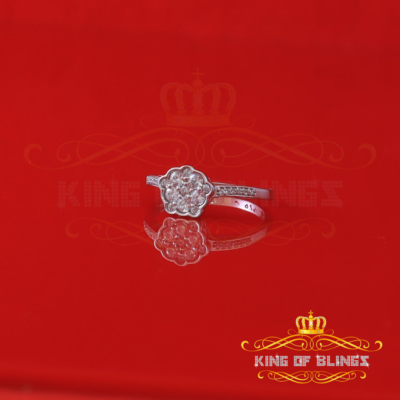 King Of Bling's2.00ct Cubic Zirconia Sterling White Silver Round Engagement Womens Ring Size 8