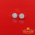 King of Blings- 1.28ct Cubic Zirconia White 925 Sterling Silver For Men's/Womens Round Earrings KING OF BLINGS