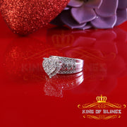 King Of Bling's New Cindarella Heart Ring SZ 7 Real Diamond 0.25ct White 925 Silver for Women King of Blings