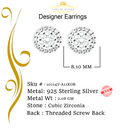 King of Bling's 925 Yellow Silver 0.90ct Cubic Zirconia Women's & Men's Hip Hop Flower Earrings KING OF BLINGS