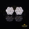 King of Bling's Men's/Womens 925 Silver White 1.00ct VVS 'D' Moissanite Floral Stud Earrings KING OF BLINGS