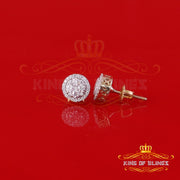 King of Bling's Men's/Womens Silver Yellow 0.50ct VVS 'D' Moissanite Round Stud Earrings KING OF BLINGS